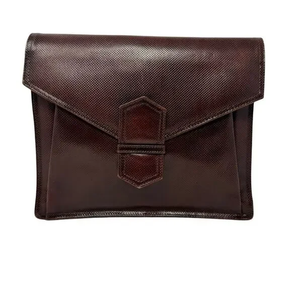 Bottega Veneta Vintage Leather Clutch – Brown & Maroon Two-Tone Bag - Picture 5 of 11